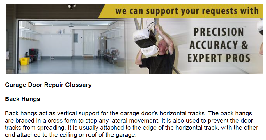 Garage Door Repair Glossary - Garage Door Repair Winnetka